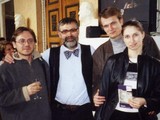 Absolveni naší školy na recepci při otevření Coburger Glaspreis se svým bývalým učitelem. - Zleva: Stanislav Janiga, František Janák, Stanislav Bém, Iva Vranáková.