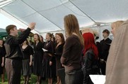 Latvian choir on stage
