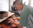 Josef Kříž working on model