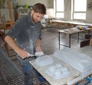Ladislav Průcha making molds